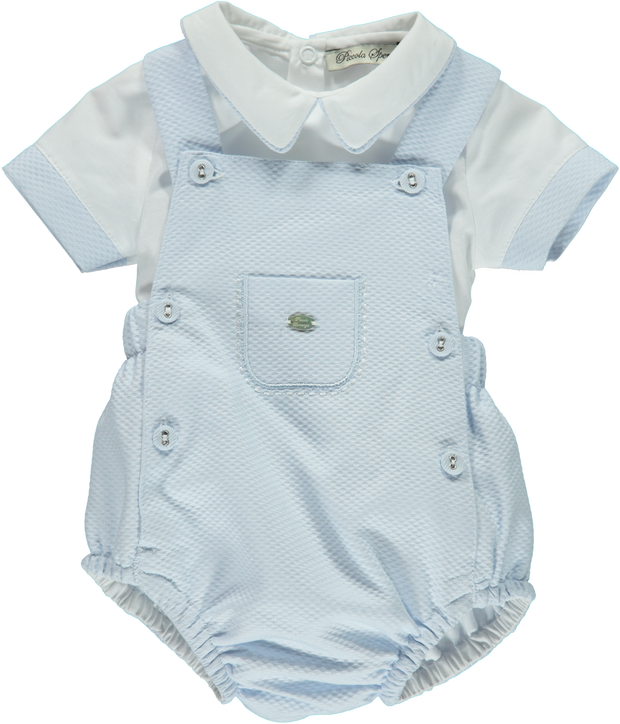 Baby Boy Light Blue Cotton Shorts Set