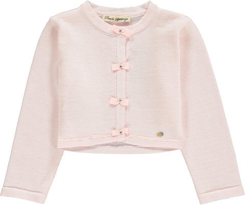 Pale Pink Knitted Cotton Cardigan