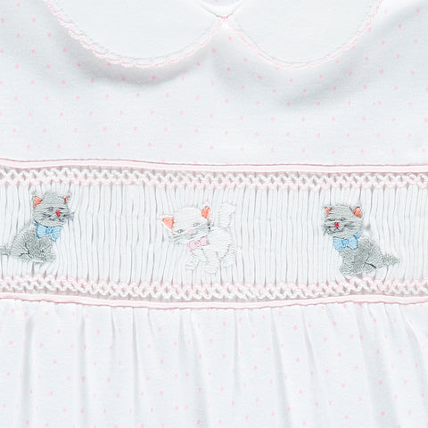Kittens Hand-Embroidered Babygrow
