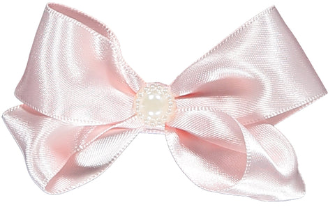 Pink Small Satin Bow Hairclip