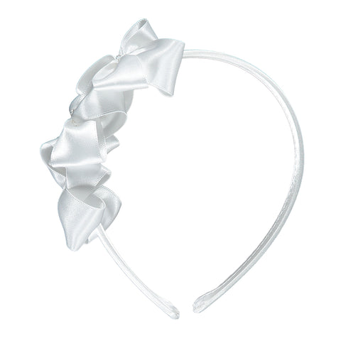 Satin Three Bows Headband Swarovski Diamanté