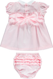 Girls Pink Dress Hand-Embroidered