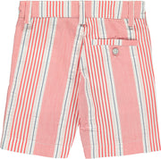Boys Red Striped Cotton Shorts