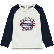 Baby Boys White and Blue Cotton Top