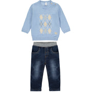 Baby Boys Light Blue Knitted Jumper