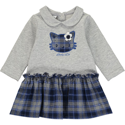Baby Girls Grey and Blue Dress