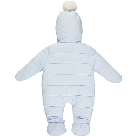 Blue Padded Baby Snowsuit
