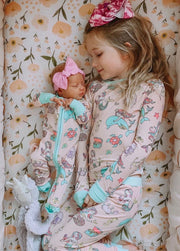 Baby Girls Pink Mermaid Sleepsuit