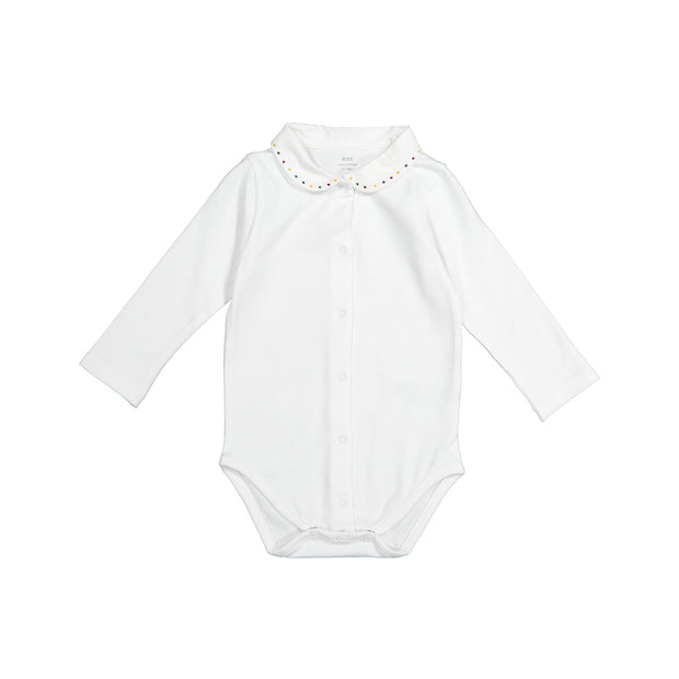 Baby Girl White Cotton Bodysuit