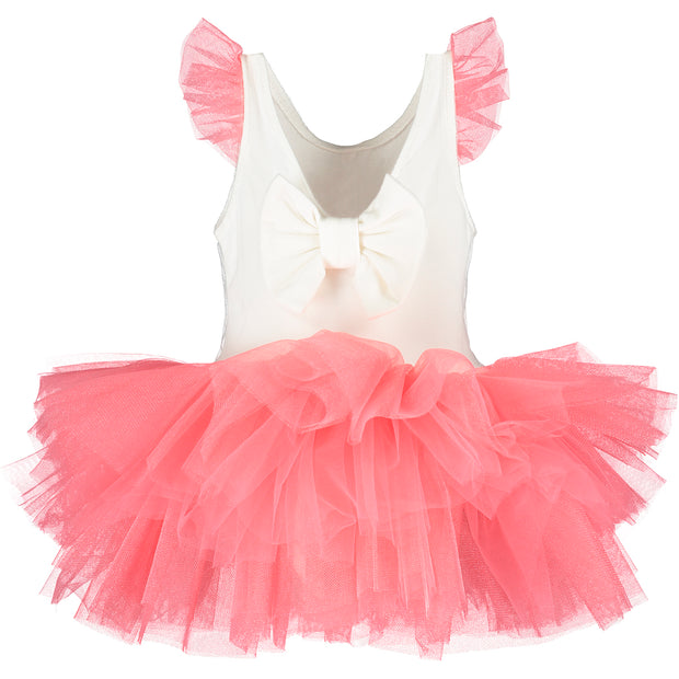 Baby Girl Coral Ivory Pink Tutu Dress