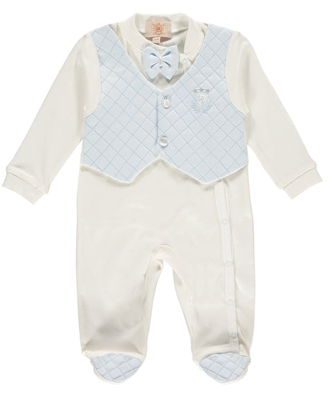 Boys Babygrow All In One Waist Coat Outfit