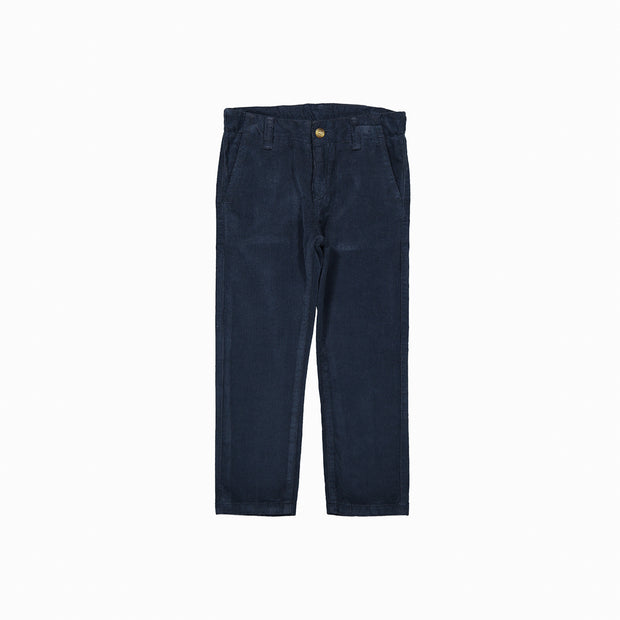 Boys Navy Blue Cotton Corduroy Trousers
