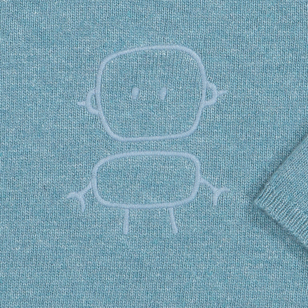 Baby Boys Stone Blue Knitted Wool Jumper