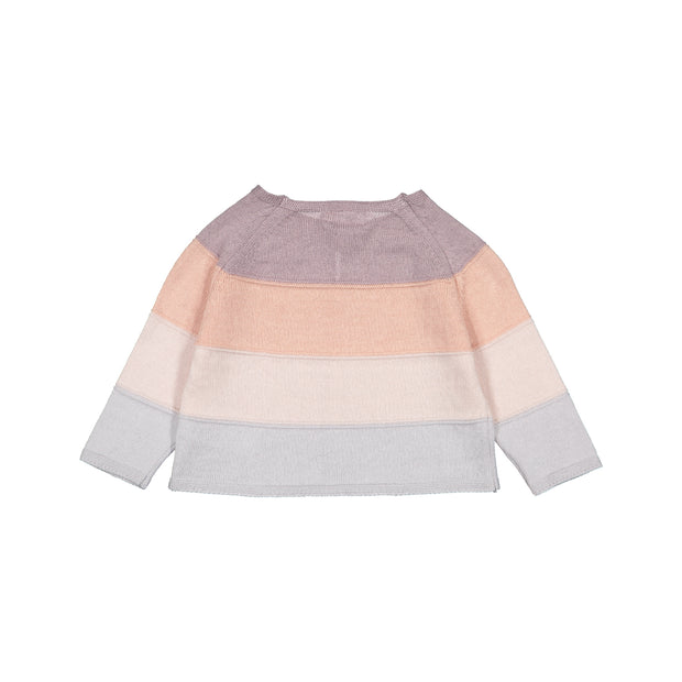 Baby Girl Striped Knitted Cotton Cardigan