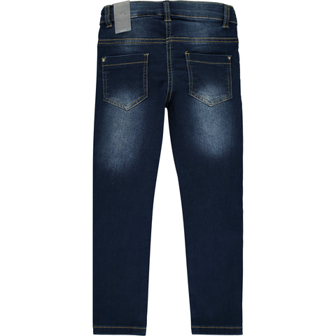 Girls Blue Slim Fit Cotton Jeans