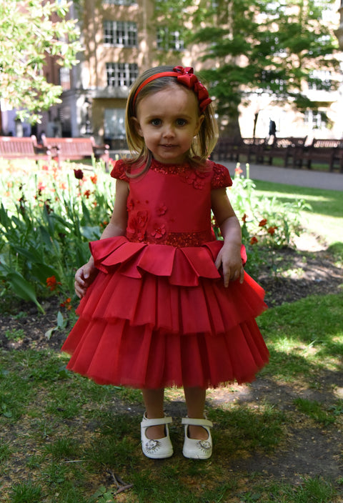 Red Tulle & Sequin Girl Dress