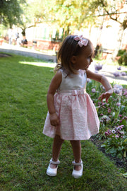 Girl Pink and White Party Dress