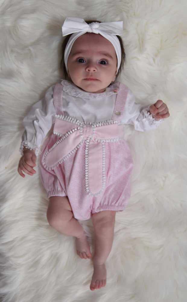 Girl White and Pink 2 Piece Outfit Set