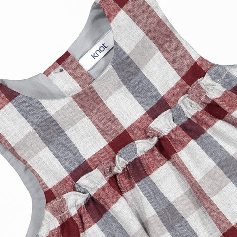 Baby Girl Cotton Checked Romper