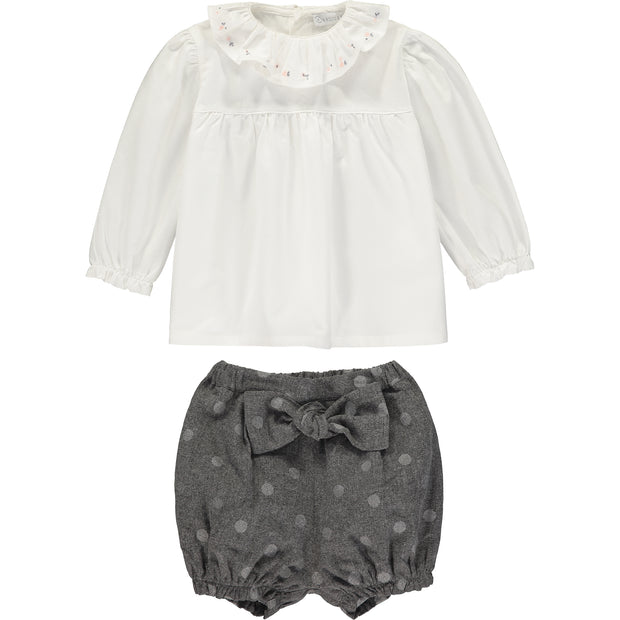 Baby Girl Grey Sparkly Cotton Shorts