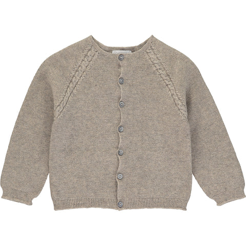 Light Brown Knitted Wool Cardigan