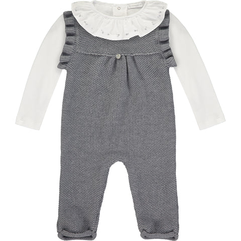 Baby Girl Knitted Dungaree Outfit Set