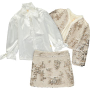 Sequin Jacket, Skirt and Blouse Outfit Set