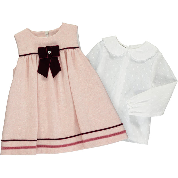 Baby Girl Dress Set with Cotton Blouse