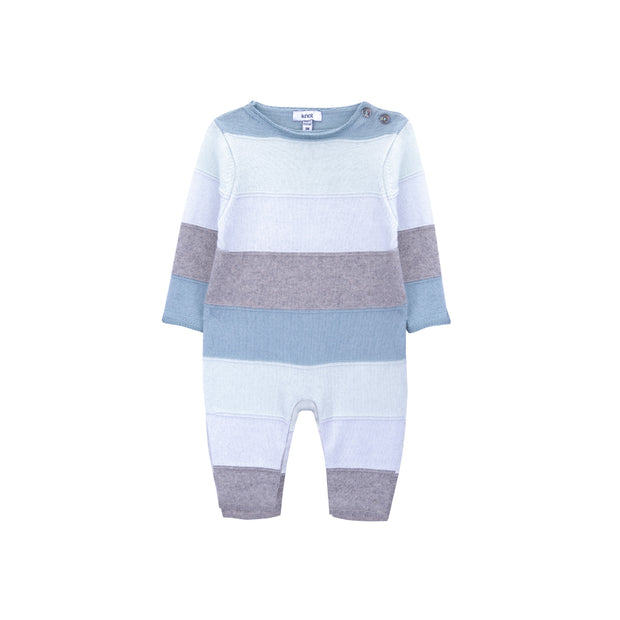 Baby Boys Blue Knitted Babygrow