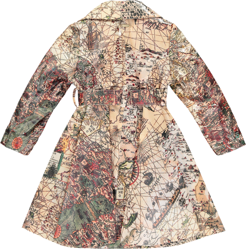 Girls Beige Map Coat