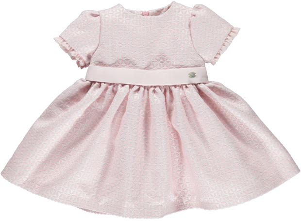 Baby Girls Pink Jacquard Dress