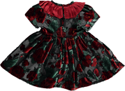 Girl Red and Black Tulle Velvet Dress