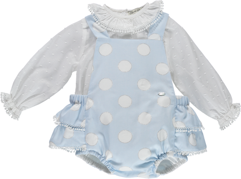 Baby Girl White and Light Blue 2 Piece Outfit Set