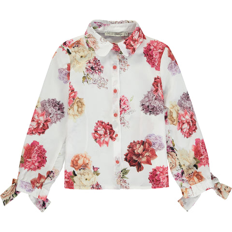 Girl Ivory Floral Blouse