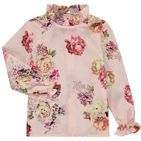 Girl Pink Floral Blouse