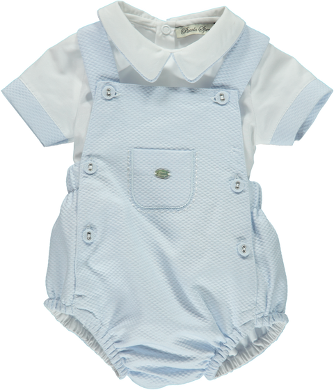 Baby Boy Light Blue Cotton Shorts Set