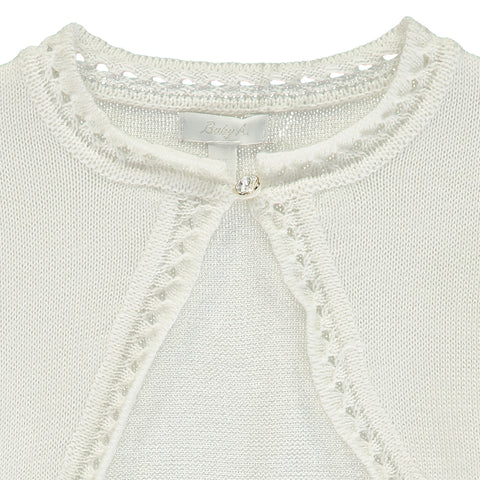 Girls White Knitted Cardigan