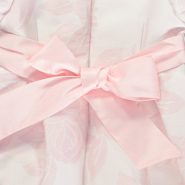 Girls Pink Jacquard Dress