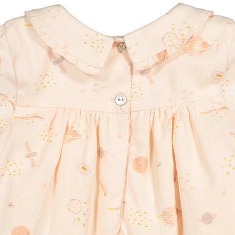 Baby Girl Pink Universe Themed Cotton Dress