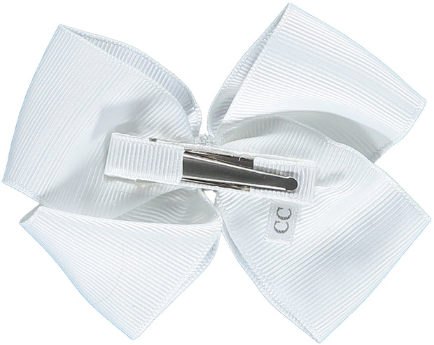 Large White Bow Hairclip with Swarovski Diamantes