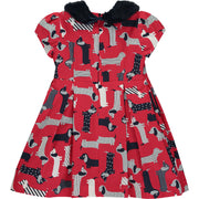 Girl Red Dog Print Dress