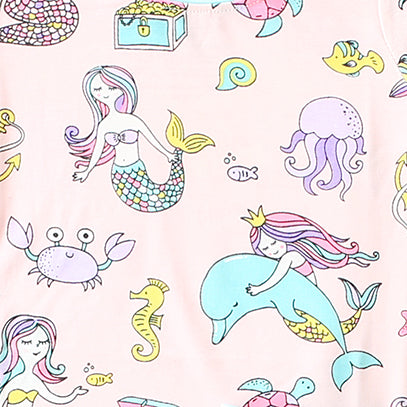 Baby Girls Pink Mermaid Sleepsuit